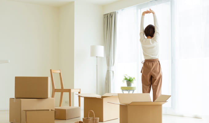 引っ越しを終えた写真